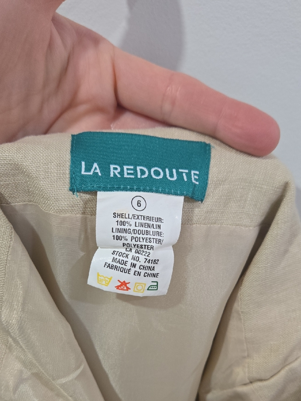Retro 90's Beige Linen Square-Neck Ralphcore Normcore Midi Dress - Picture 5 of 10
